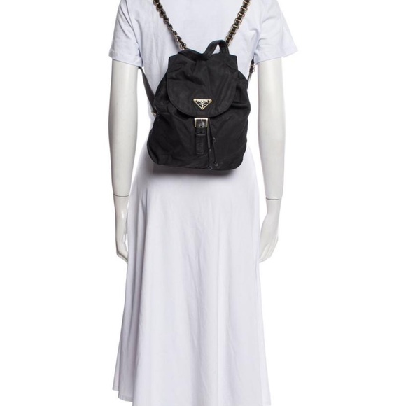 Authentic Prada Vintage Vela Drawstring Backpack Black - Picture 3 of 11